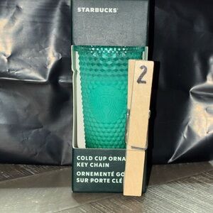 Starbucks Emerald Green Hombre Cold Cup Key Chain